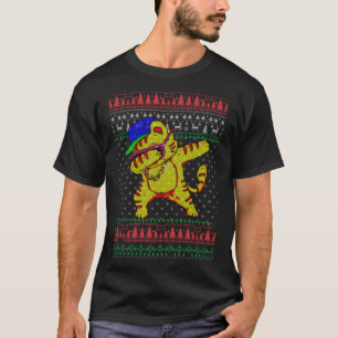 Dabbing Dance cat ugly Christmas sweater