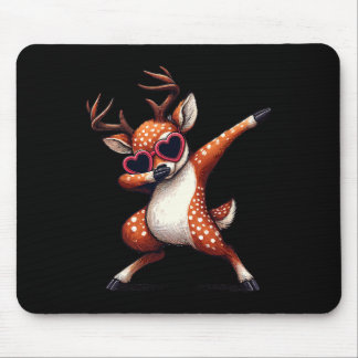 Dabbing Dance Deer Heart Sungles Mouse Pad
