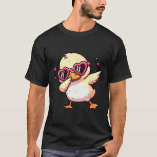 Dabbing Dance Duck Heart Sungles T-Shirt
