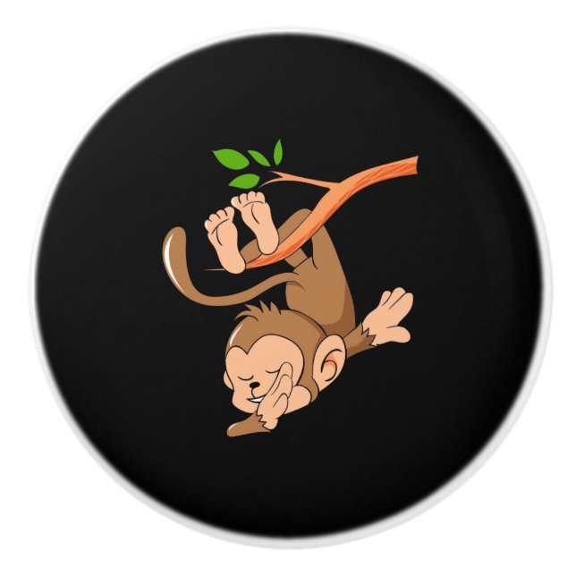 Dabbing Dance Monkey Ceramic Knob (Front)