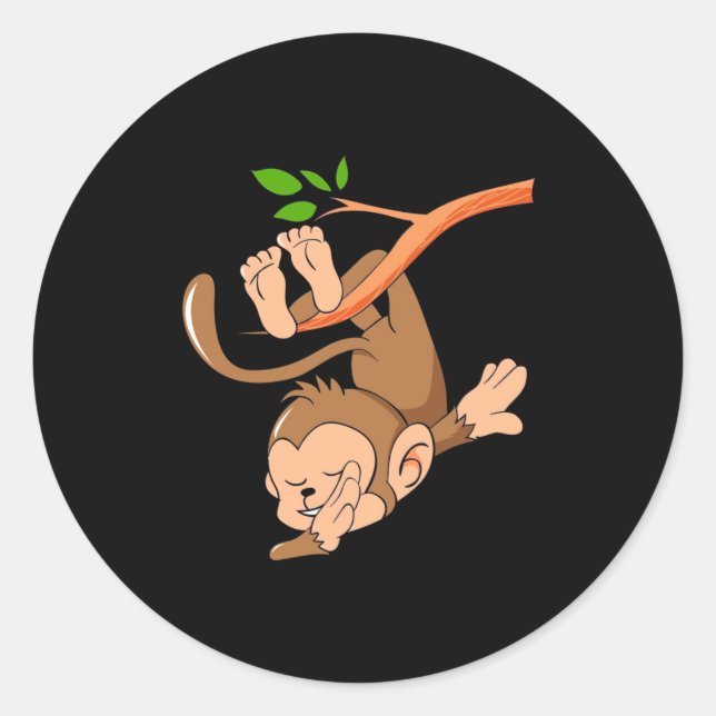 Dabbing Dance Monkey Classic Round Sticker (Front)