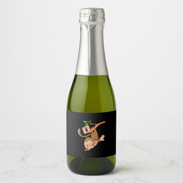 Dabbing Dance Monkey Sparkling Wine Label (Front)