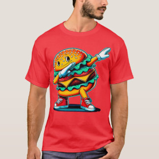 Dabbing Dancing Burger Funny Hamburger Food Foodie T-Shirt