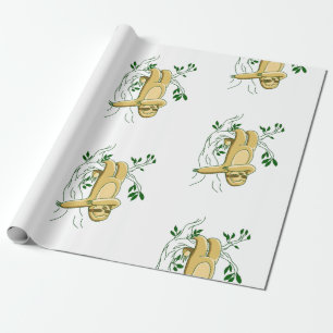 dabbing dancing hanging sloth funny wrapping paper