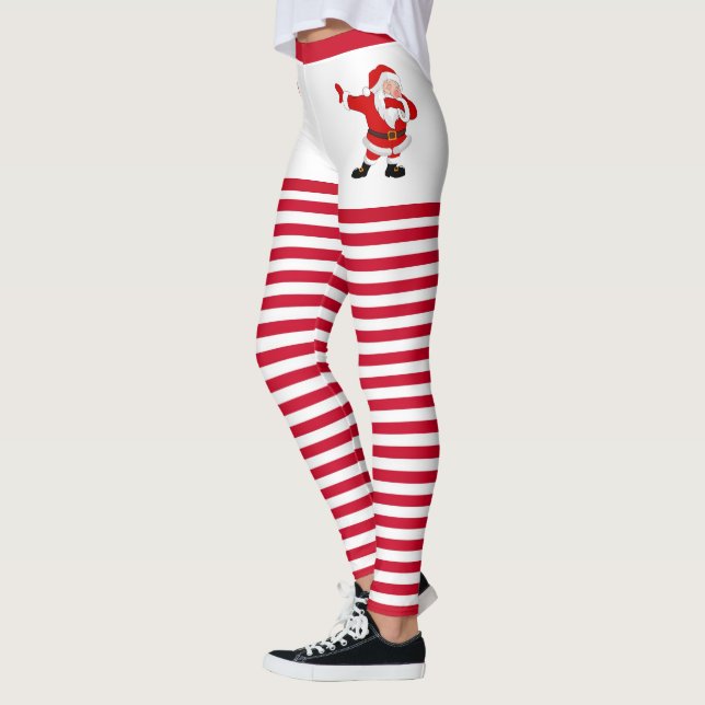 Dabbing Dancing Santa Leggings (Left)