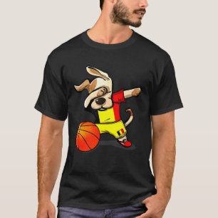 Dabbing Dog Belgium Basketball  Belgian Flag Sport T-Shirt