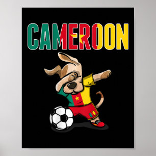 Dabbing Dog Cameroon Soccer Lovers Jersey Cameroon Poster