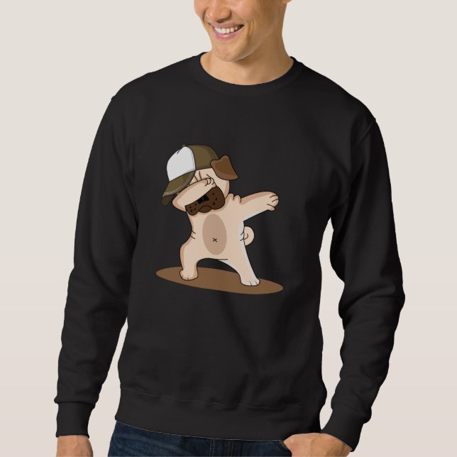 Dabbing Dog Dogs Love Funny Cool Kids Gift Idea Sweatshirt (Front)