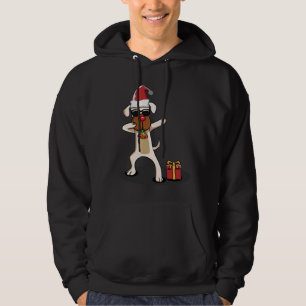 Dabbing Dog Dogs Santa Claus Merry Funny Gift Idea Hoodie