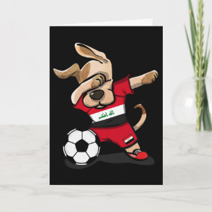 Dabbing Dog Iraq Soccer Fans Jersey Iraqi Football Card