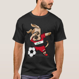 Dabbing Dog Iraq Soccer Fans Jersey Iraqi Footll L T-Shirt
