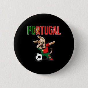 Dabbing Dog Portugal Soccer Fans Jersey Portuguese 6 Cm Round Badge