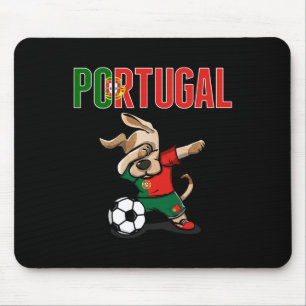 Dabbing Dog Portugal Soccer Fans Jersey Portuguese Mouse Pad