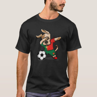 Dabbing Dog Portugal Soccer Fans Jersey Portuguese T-Shirt