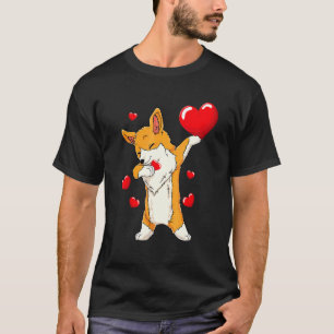 Dabbing Dog Valentines Day Dogs Corgi Heart Men Wo T-Shirt