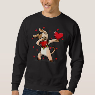 Dabbing Dog Wears Face Mask Dab Dance Funny Valent Sweatshirt