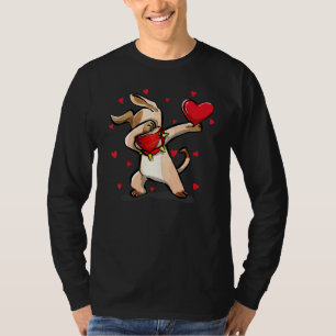 Dabbing Dog Wears Face Mask Dab Dance Funny Valent T-Shirt
