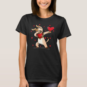 Dabbing Dog Wears Face Mask Dab Dance Funny Valent T-Shirt