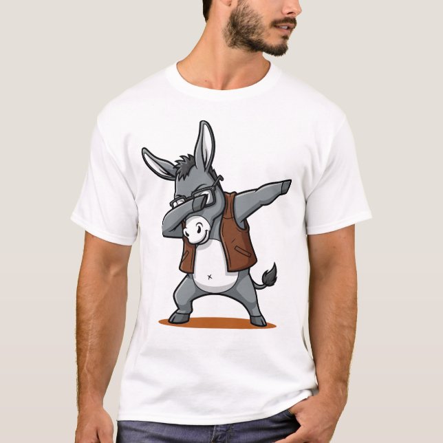 Dabbing Donkey Funny Cute Dab Dance T-Shirt (Front)