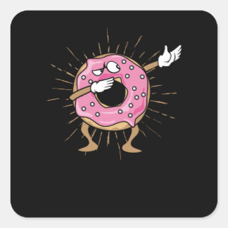Dabbing Doughnut Dancing Doughnut Square Sticker