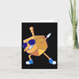 Dabbing Dreidel Hanukkah Dancing Chanukah Kids Gir Card
