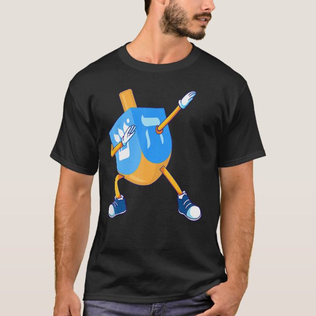 Dabbing Dreidel Hanukkah Dancing Chanukah Kids Gir T-Shirt (Front)