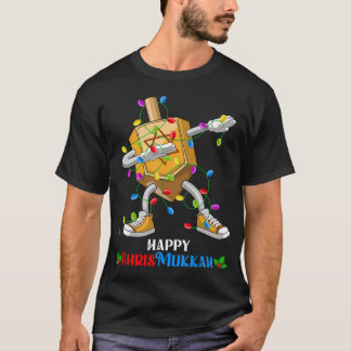 Dabbing Dreidel Merry Christmas and Happy Hanukkah T-Shirt