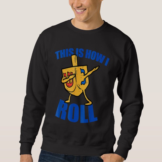 Dabbing Dreidel Ugly Hanukkah  Chanukah Men Women  Sweatshirt (Front)