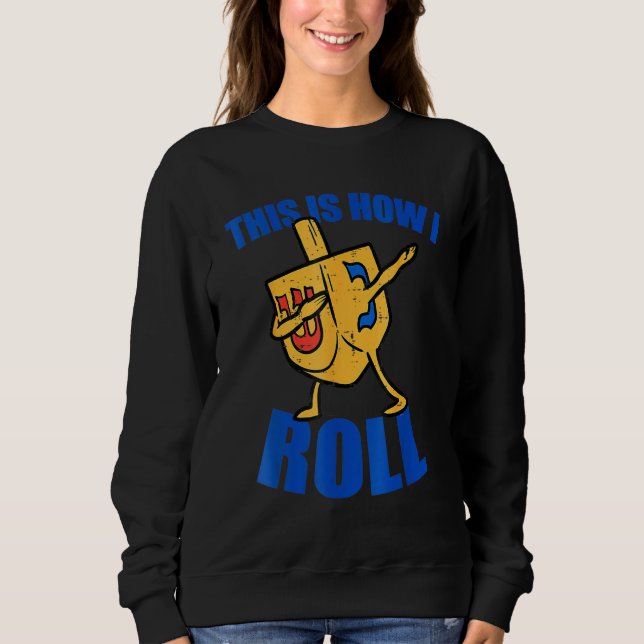Dabbing Dreidel Ugly Hanukkah  Chanukah Men Women  Sweatshirt (Front)