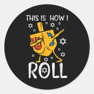 Dabbing Dreidel Ugly Hanukkah Funny Chanukah Men W Classic Round Sticker