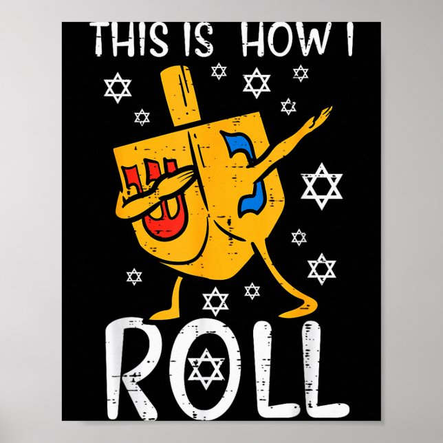 Dabbing Dreidel Ugly Hanukkah Funny Chanukah Men W Poster (Front)