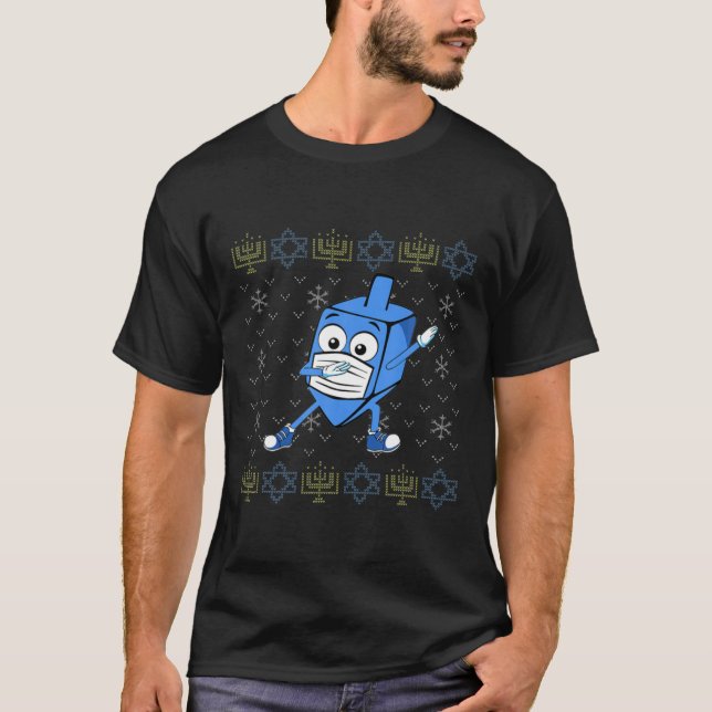 Dabbing Dreidel Ugly Hanukkah Sweater Xmas Chanuka (Front)