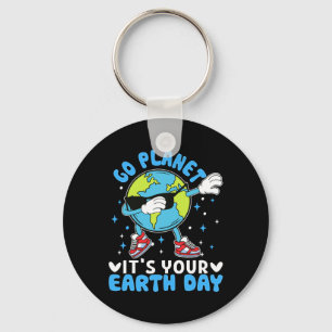 Dabbing Earth Day Kids Toddler Boys Cute Planet Da Key Ring