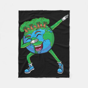 Dabbing Earth For Earth Day Kids  Fleece Blanket