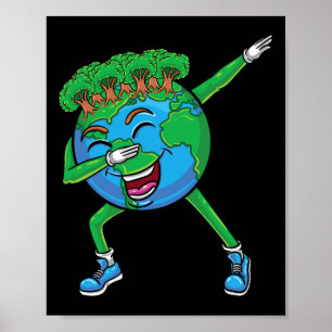 Dabbing Earth For Earth Day Kids  Poster