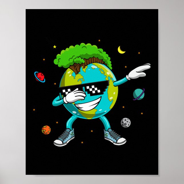 Dabbing Earth Recycling Conversation Space Science Poster (Front)