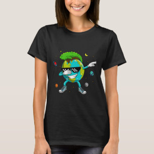 Dabbing Earth Recycling Conversation Space Science T-Shirt
