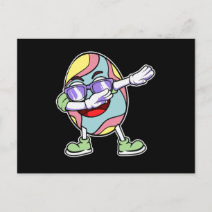 Dabbing Easter Bunny Egg Hunting Basket Kids Boys Postcard