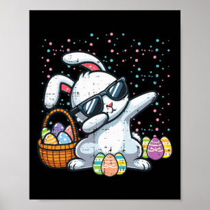 Dabbing Easter Bunny Eggs Sket Rabbit Dance Men Wo Poster