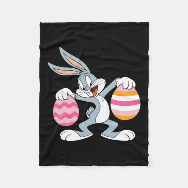 Dabbing Easter Bunny Fleece Blanket (Front)