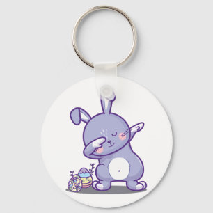 Dabbing Easter Bunny For Easter Rabbit Key Ring