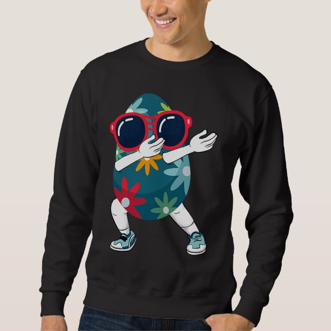 Dabbing Easter Egg Sunglasses Easter Sunday Day  K Sweatshirt (Front)