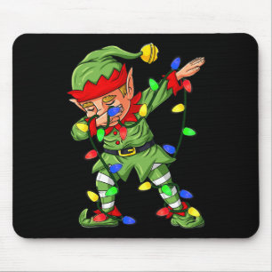 Dabbing Elf Christmas Tree Lights Boys Kids Dab Xm Mouse Pad