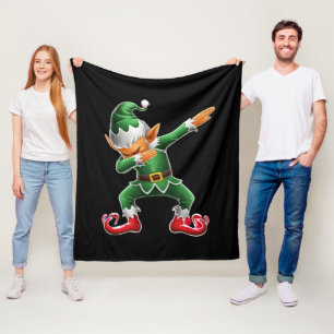 Dabbing Elf Costume Christmas Squad Xmas Fleece Blanket