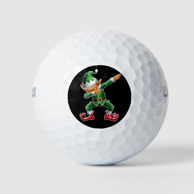 Dabbing Elf Costume Christmas Squad Xmas Golf Balls (Front)