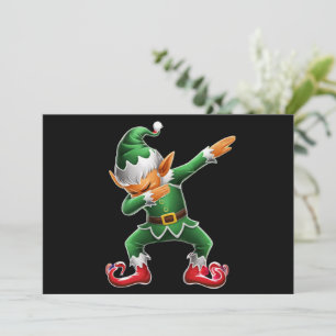 Dabbing Elf Costume Christmas Squad Xmas Holiday Card