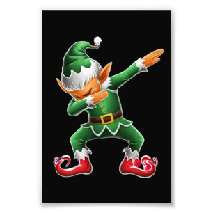 Dabbing Elf Costume Christmas Squad Xmas Photo Print