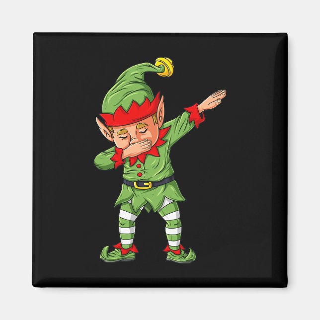 Dabbing Elf Family Matching Christmas Boys Girls K Magnet (Front)