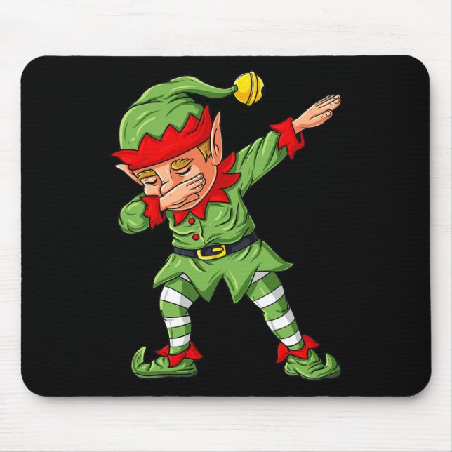 Dabbing Elf Family Matching Christmas Boys Girls K Mouse Pad (Front)