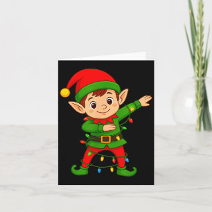 Dabbing Elf Shirt Costume Christmas Squad Men Boy  Card
